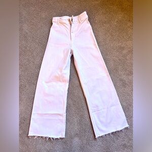 ZARA High Waisted, Wide Leg Sailor Pants in white. Size 0